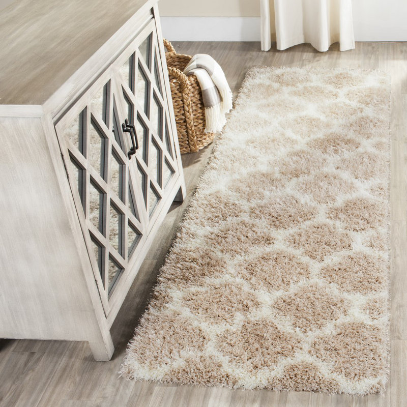 Tapis performance à poil long à motif géométrique Montréal Bertl, Tapis de couloir 2 pi 3 po x 11 pi