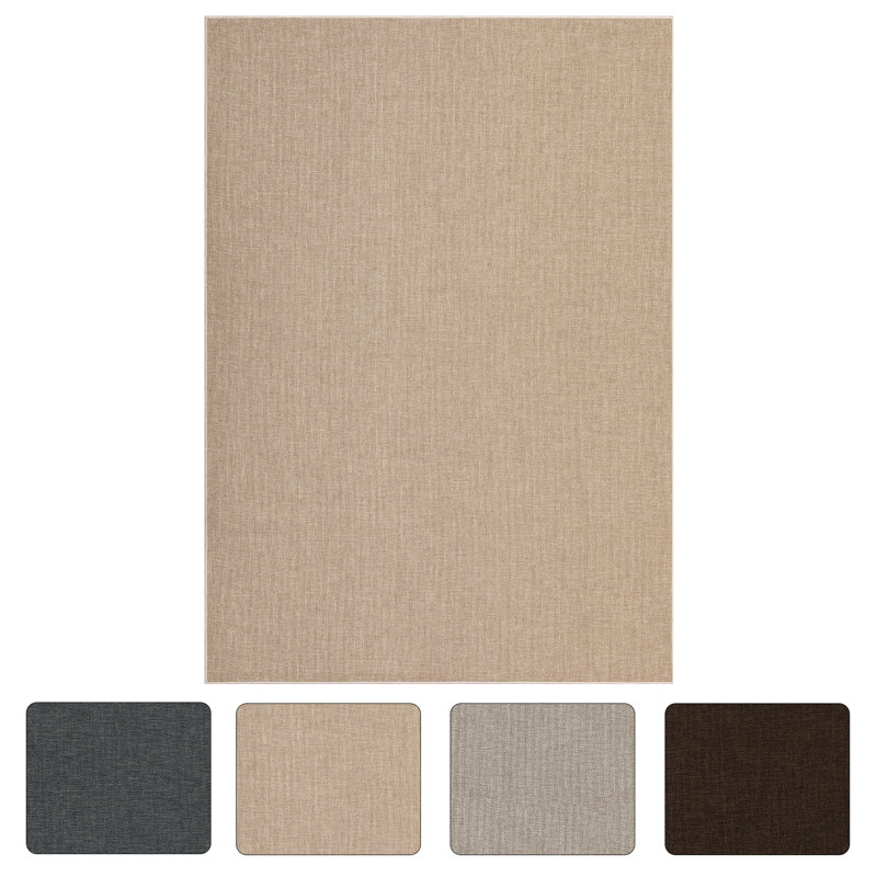 Washable Thin Area Rug for Living Room, Bedroom, Office Modern Plain Taupe Carpet NonSlip, NonShedding, Collapsible, Farmhouse Decor