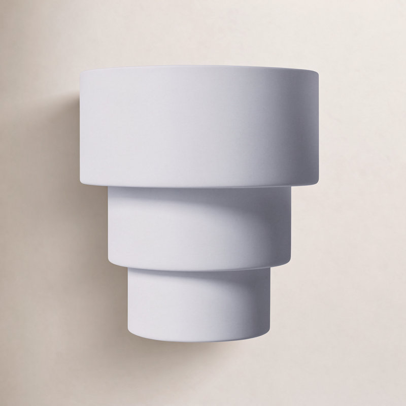 Alvera Ceramic Flush Mounted Sconce, Matte White, Incandescent (Not Included), 10.25" H x 10.75" W x 6.25" D