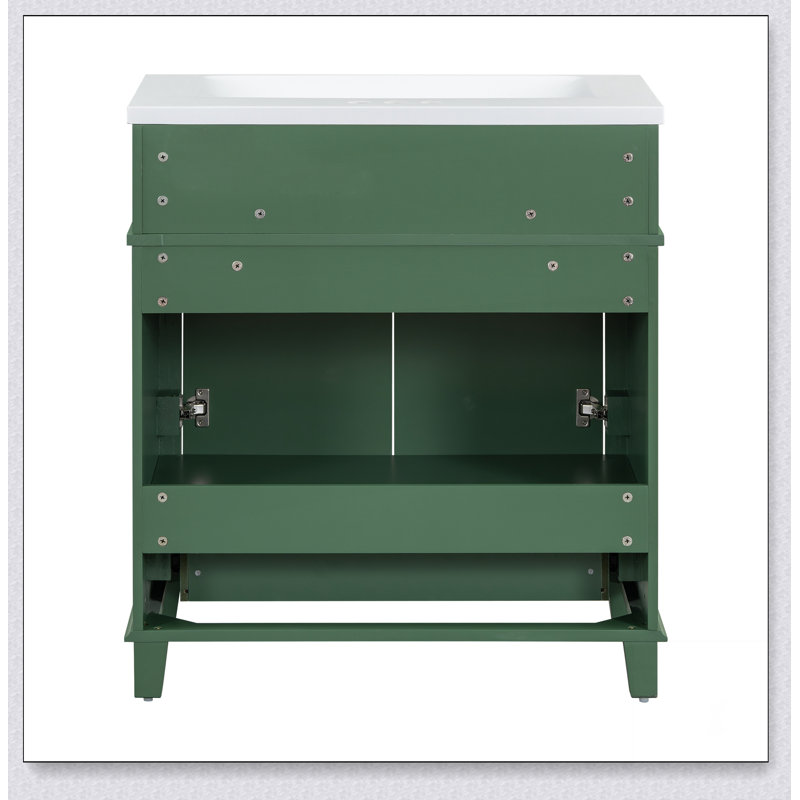 Meuble-lavabo 30 po sans comptoir, armoire de rangement en bois massif