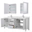 Ensemble de meuble-lavabo double 80 po avec dessus en quartz et miroir Daria-100481662-100481666-100502013