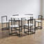 Ensemble de salle à manger moderne 7 pièces avec table de cuisine compacte en faux marbre 55 pouces et chaises noires et blanches-89602106