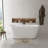 Aspen Casainc 59" White Acrylic Freestanding Bathtub Soaking Tub with Chrome Center Drain ＆ Overflow, Oval-109080070
