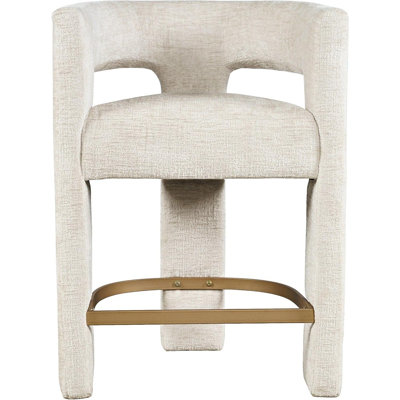 Counter Stool With Arms, Versatile Barstool For Kitchen, Dining Room, Or Home Bar, Natural