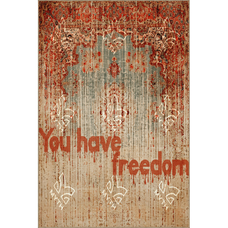 Tapis décoratif moderne à motif You You Freedom, Rectangle 2 pi 8 po x 5 pi