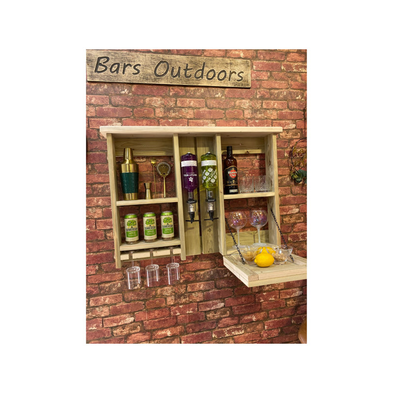 Kinchen 95cm Solid Wood Mini Bar