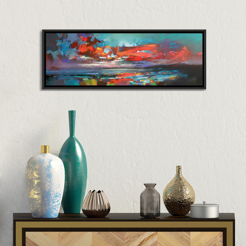 « abstract scapes », reproduction de peinture sur toile tendue, reproduction d’art à multiples images sur toile, Cadre noir