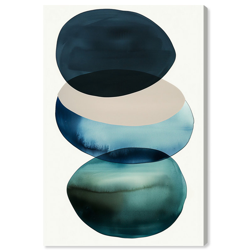 «Rain Drops Zoom Canvas Midcentury», art mural abstrait par Art Remedy, Toile tendue, H 15 po x l 10 po