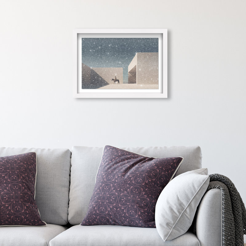 Lone Equestrian II Print by Oliver Gal, 25.5"H x 37.5"W, White Shadowbox