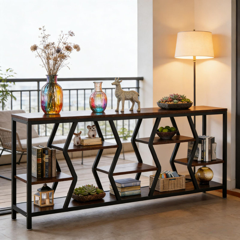 Table de canapé durable, console pratique, table de rangement généreuse