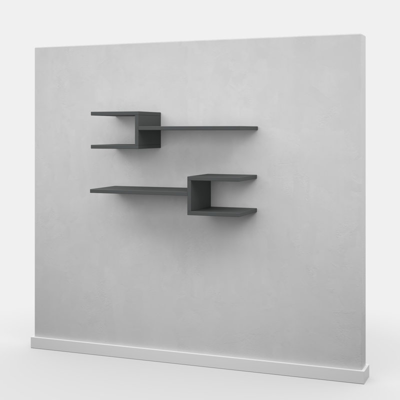 Girton 6 Piece Floating Shelf, Anthracite