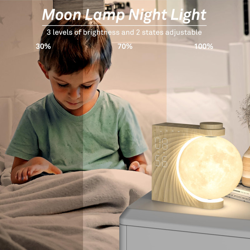 Sunrise Alarm Clock with White Noise, Moon Light & Dual Alarms