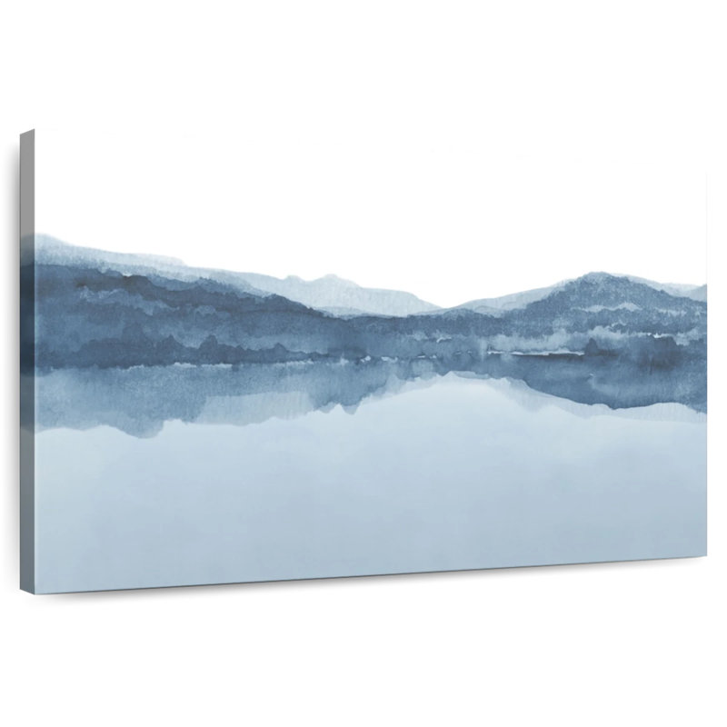 Aquarelle Avery III, nuances de bleu I, H 24 po x l 36 po
