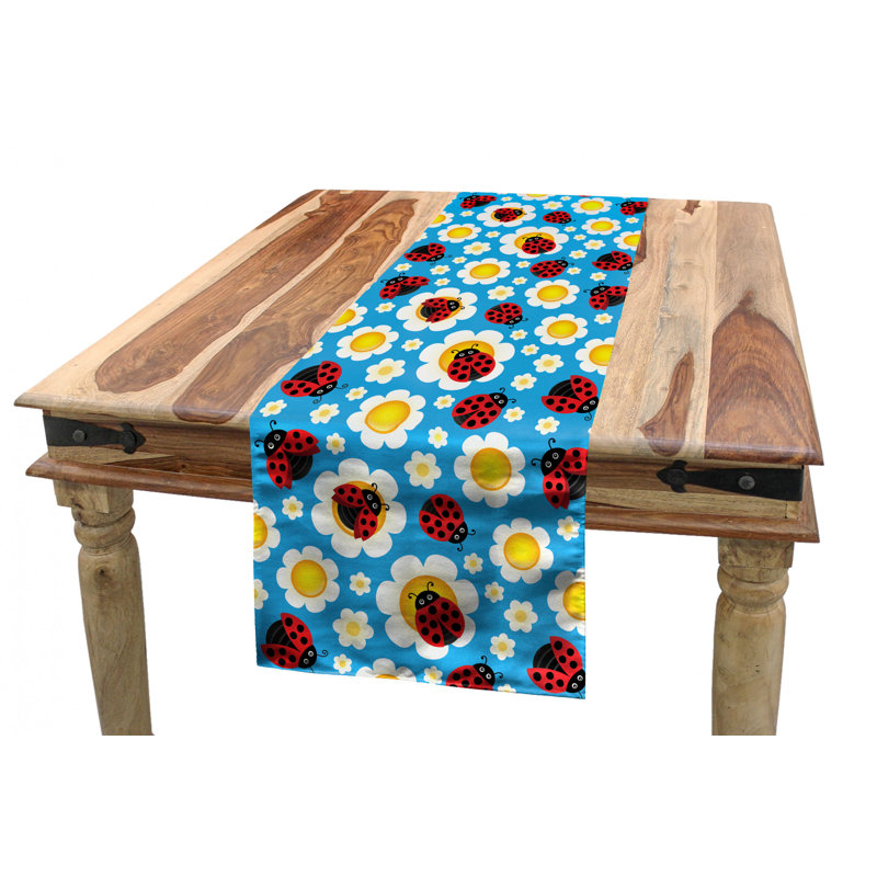 Chemin de table coccinelles, 72 po x 16 po