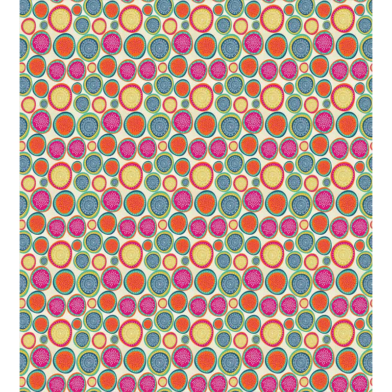 Modern & Contemporary Polyester Duvet Cover, Boho Mandala Circles Dots, Twin Duvet Cover + 1 Shams