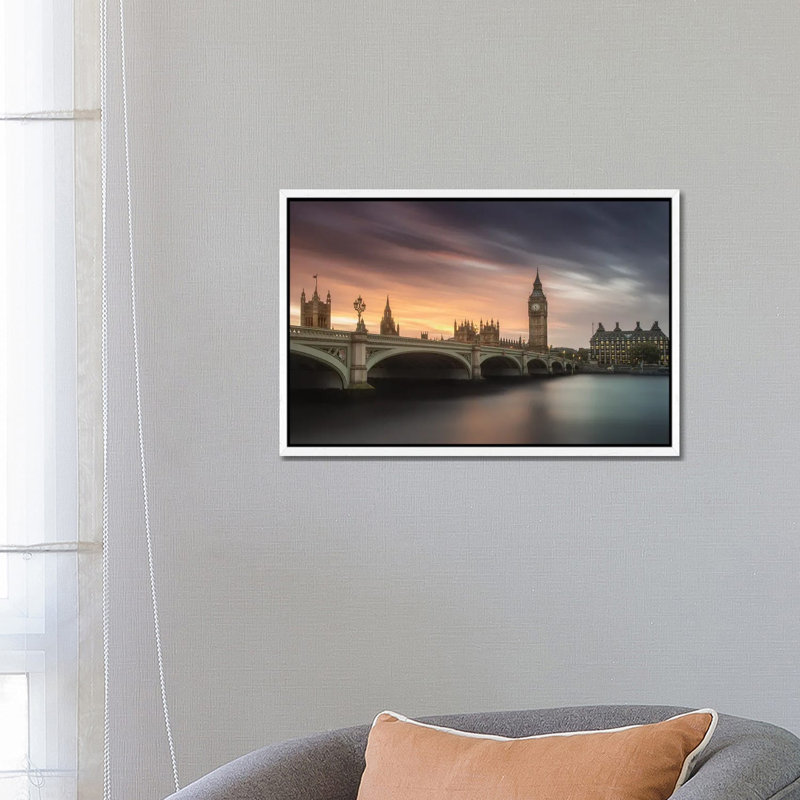 Carlos F. Turienzo 1 Piece Floater Frame Wall Art on Canvas, White