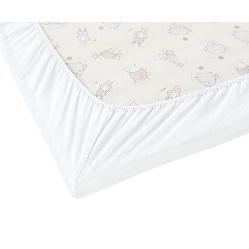 Drap-housse pour lit de bébé 100% coton, Blanc