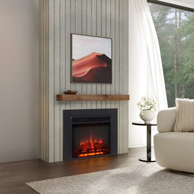 FLAMME Innsbruck Electric Fireplace Insert with Trim Suitable for Custom Media Wall or Mantel Surround Designs