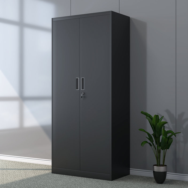Armoire de rangement en métal H 70,9 po x l 31,5 po x P 15,75 po Gackle, Noir