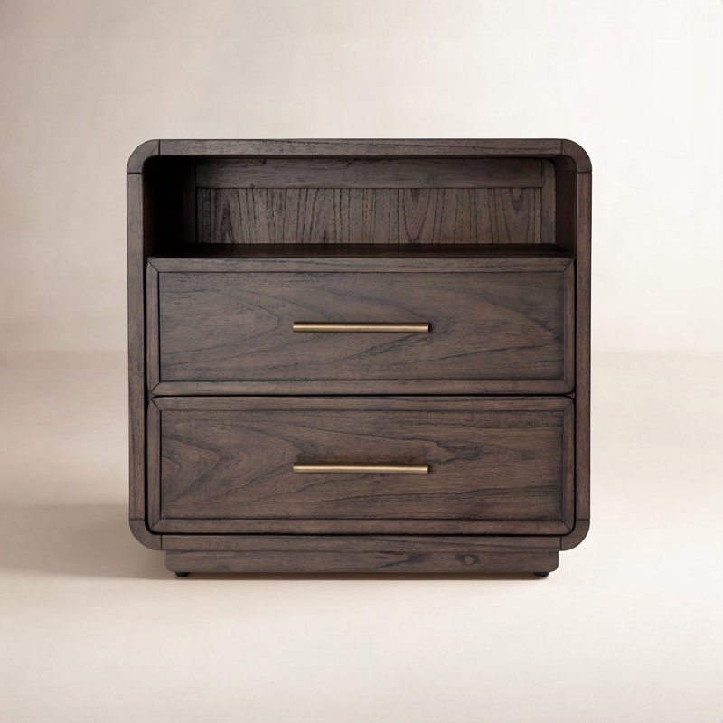 Brewster 2-Drawer Nightstand, Dark Espresso Brown, Brown