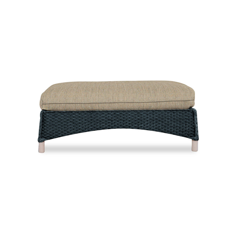 Mandalay Outdoor Ottoman, Remy Pebble, Hickory