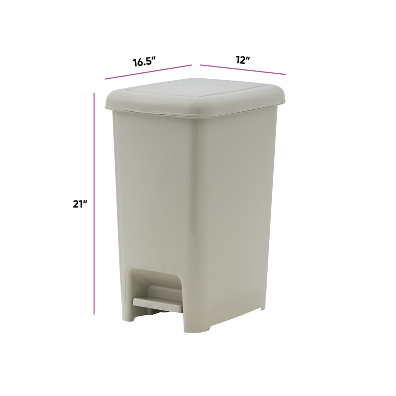 Poubelle à pédale, Crème, 10,5 gallons