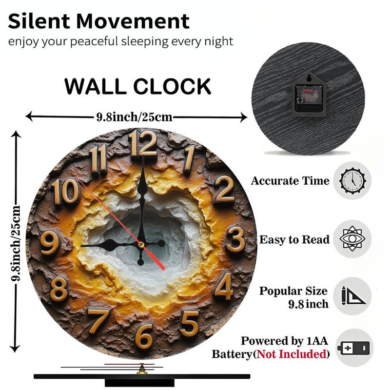 Horloge murale unique en résine Vortex
