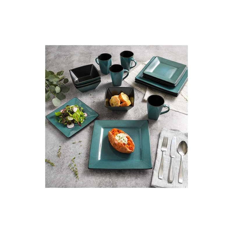 Kiesling 16 Piece Dinnerware Set, Blue