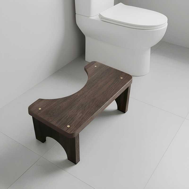 Tabouret de toilette 6,5 pouces en bois avec design arc - Tabouret de salle à manger robuste pour adultes d'une capacité de 400 lb