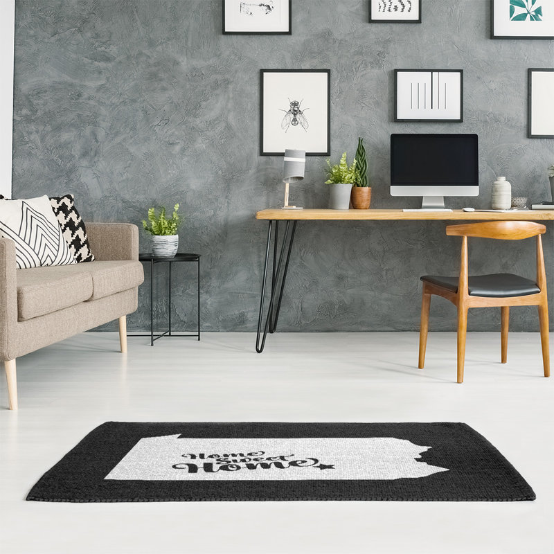 Tapis de maison noire pour maison Harrisburg, Rectangle 5 pi x 7 pi