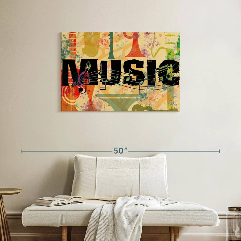 Abarca Retro Music Collage, 24" H x 36" W