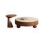 Table basse ronde en bois manufacturé brun massif