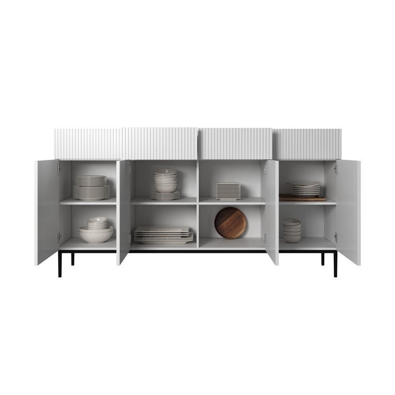 Albhie 200cm Sideboard, White/Black