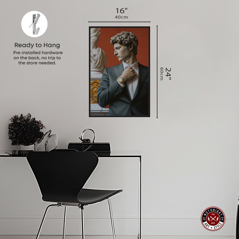 Notoriart Sculpture With Style, Cadre noir, H 46 po x l 31 po