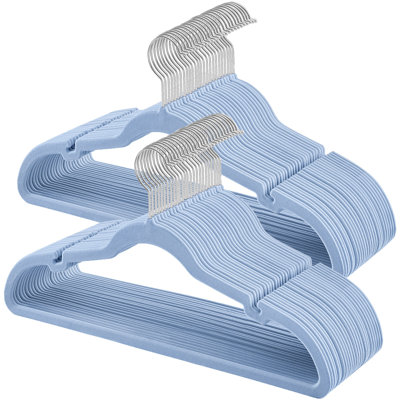 Velvet Hangers 50 Pack, Non-Slip Clothes Hangers, Suit Hangers With Shoulder Notches, Pants Bar, 360° Swivel Hook, For Closet