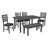 Dining Room Table and Chairs with Bench, Rustic Wood Dining Set, Set of 6-1868835044-1868835047