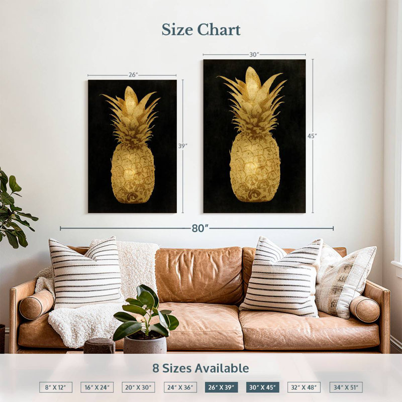 Pineapple On Black I, 39" H x 26" W