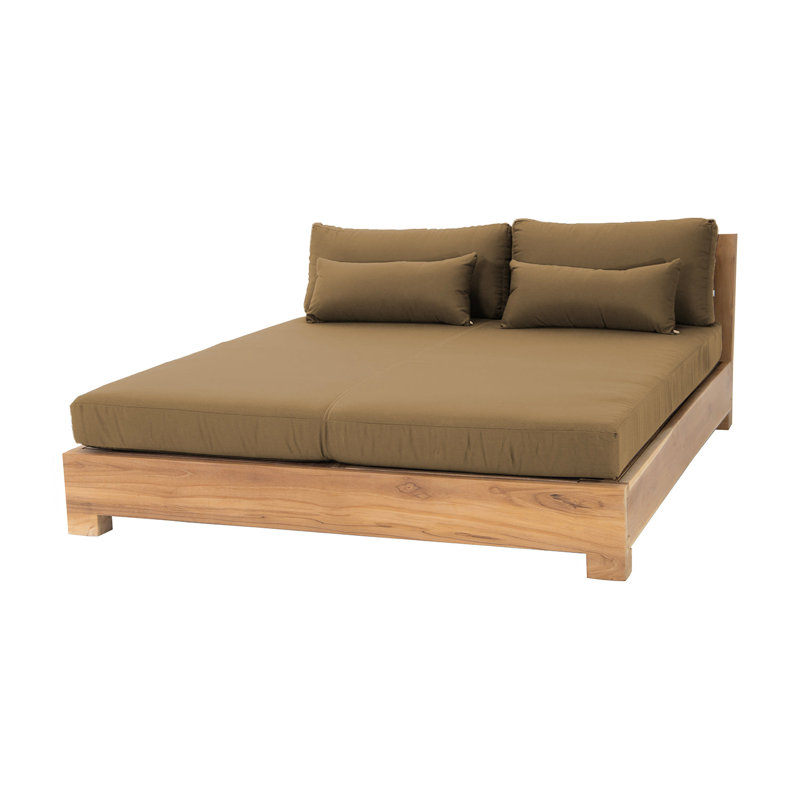 Monterey Teak Outdoor Daybed Lounger, Cocoa