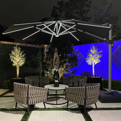 Lillehammer 144'' Lighted Cantilever Umbrella