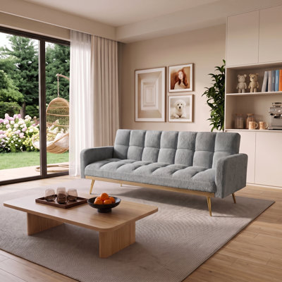 69 Inch Adjustable Convertible Sofa Bed, Multifunctional Couch for Living Room Bedroom Small Spaces