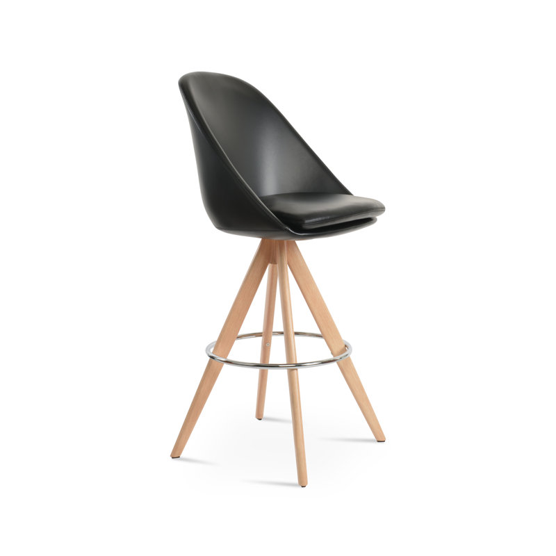 Tabouret Eiffel Pyramid, Noir, Noyer