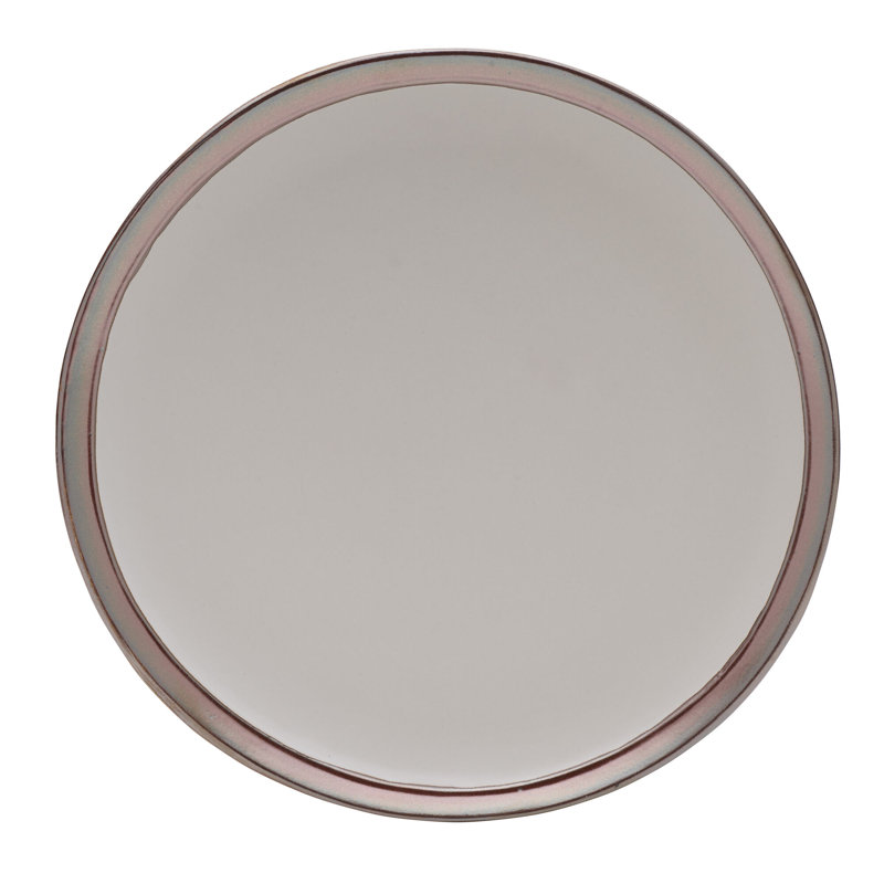 Miller White Ceramic 12-Piece Dinnerware Set with Rose Gold Banding