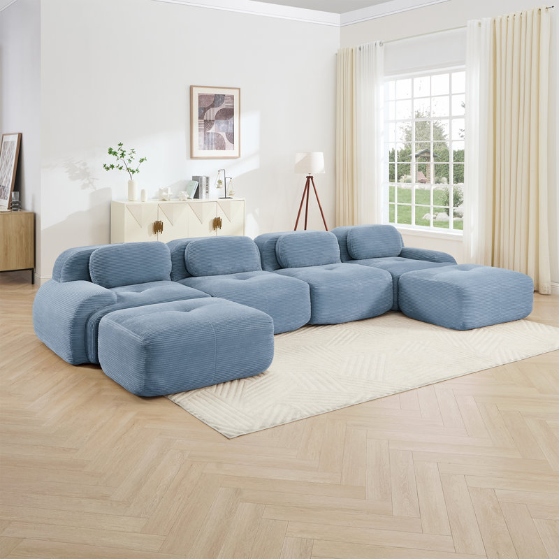 Canapé modulaire Boneless, H 27,5 po x l 151,9 po x P 40,5 po