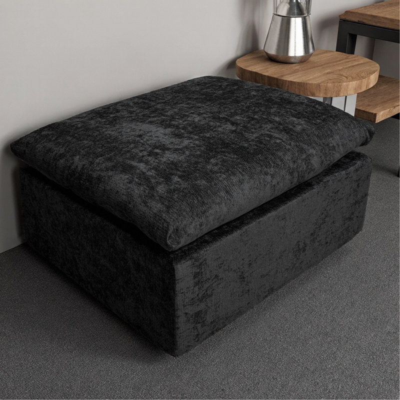 WI-010-Black-1F (inclure seulement ce repose-pieds, pas le canapé), Noir