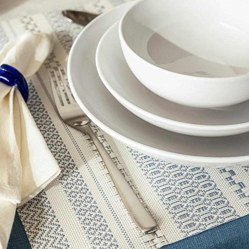 over&back Coupe 12-Piece Glossy White Hand-Finished Porcelain Dinnerware Set