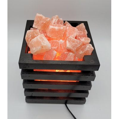 Panier en bois Apex Global Himalayan Crystal Salt Lamp, décoration pour le yoga, chambre à coucher, gradateur de lumière et ampoule supplémentaire,…