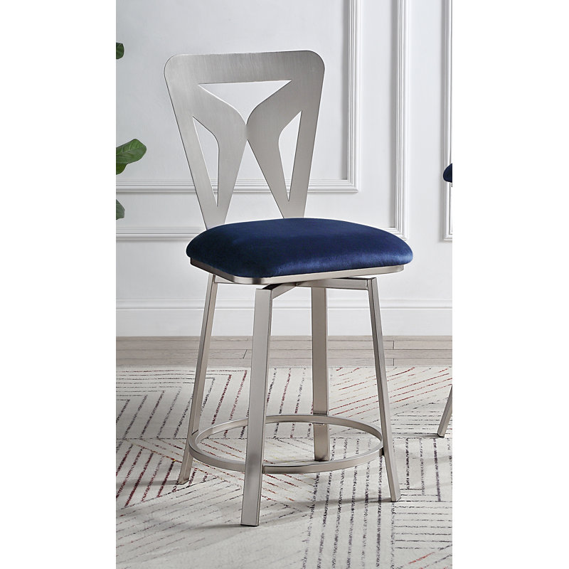 Ollis Swivel Bar & Counter Stool, Navy, Counter Stool (24” Seat Height)