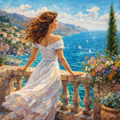 Terrace of Light Wrapped Canvas Wall Art