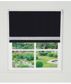 Semi Sheer Roller Shade, Black, 70cm W x 165cm L