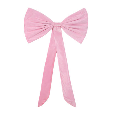 Grand nœud en velours 45 x 75 cm, décorations de fond pour mariage et fête, grands nœuds pour décoration murale, décoration de chambre pour anniversaire ou fête prénatale, nœuds pour sapin de Noël (rose, noir, rouge)